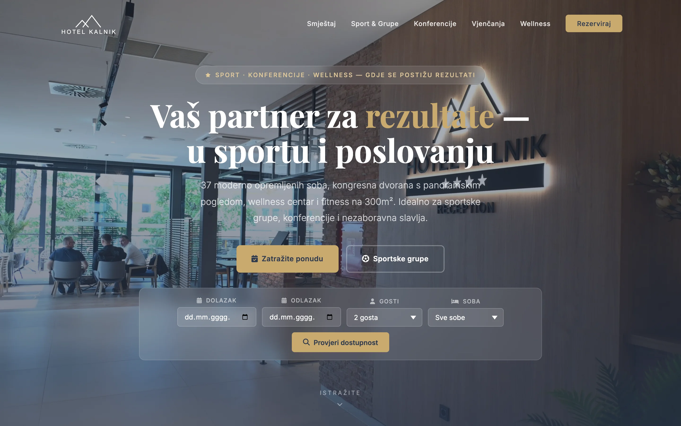 Web platforma: Homepage
